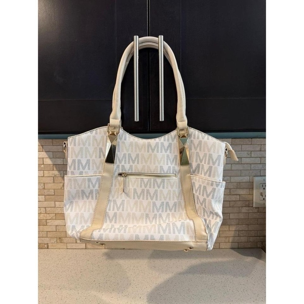 MKF Mia K Tayla Satchel White Vegan Leather - Picture 2 of 3